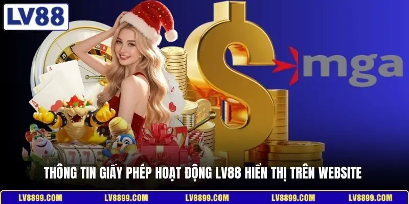 Thông tin giấy phép hoạt động LV88 hiển thị trên website